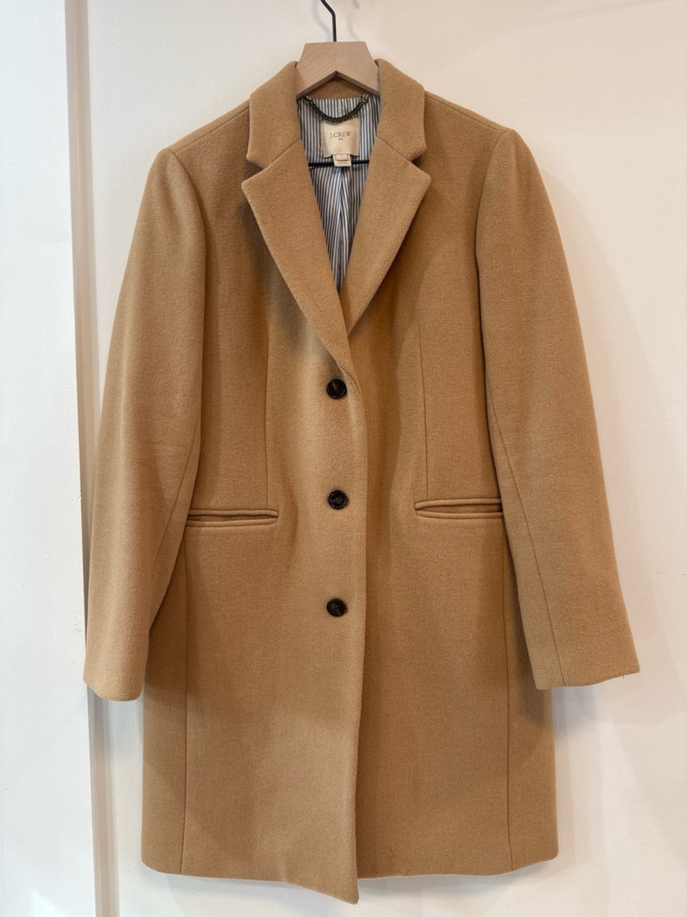 J. Crew Camel Wool Blend Single-Breasted Coat